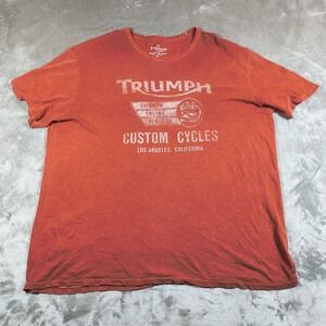 Triumph Motorcycle Shirt Mens XXL Lucky Brand Biker Distressed Custom Cycles